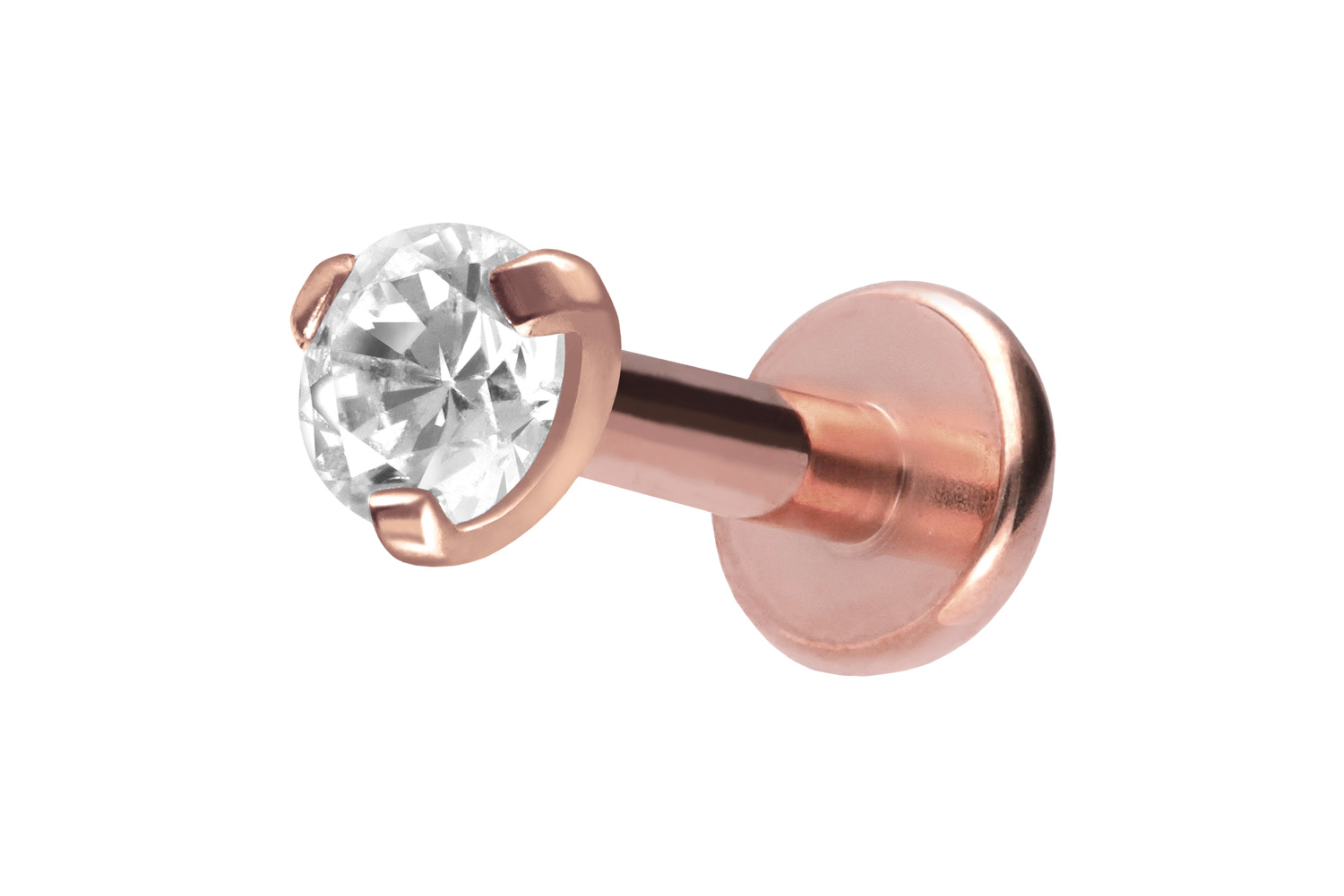 Titan Labret Piercing mit Innengewinde EINGEFASSTER KRISTALL